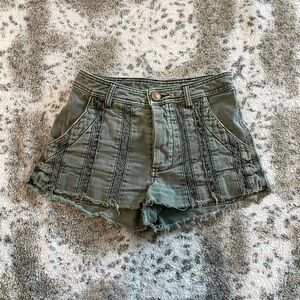 Free People Olive Green Women’s Great Expectations Short Shorts